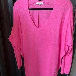 Womens Pink Lightweight Sweater Miracle Brand Size S/M
